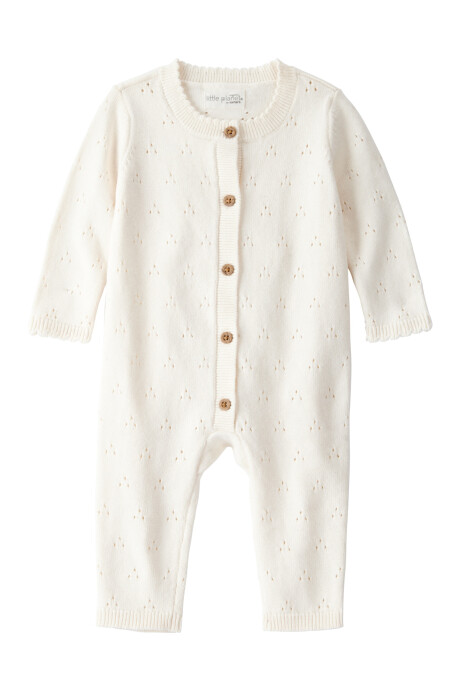 Monito de algodón orgánico calado, crema Sin color