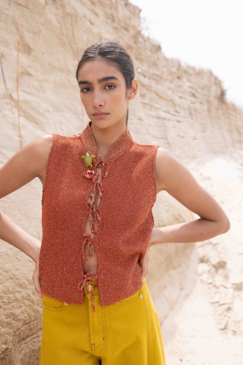 TOP MULTI KNIT - Terracota 