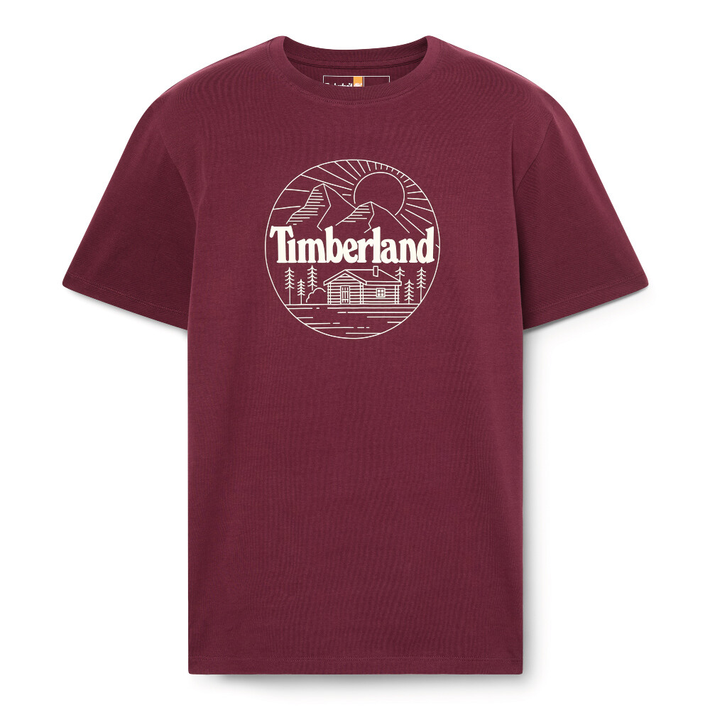 Polo Mountain Graphic Manga Corta Hombre Burgundy