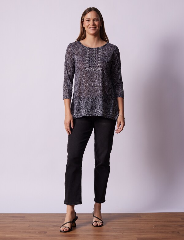 Blusa Detalle Brillos GRIS/MULTI