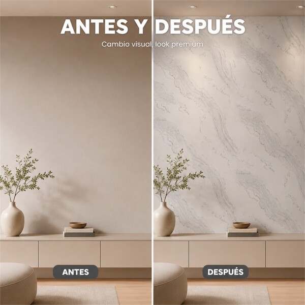Pack x3 Placa PVC Símil Mármol 2,44x1,22m 3mm Resistente Gris Veteado