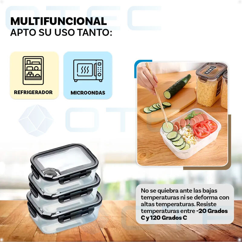 Set De Recipientes Aptos Heladera Microondas Herméticos 3 Unidades Set De Recipientes Aptos Heladera Microondas Herméticos 3 Unidades