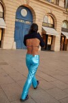 Leather Jeans Celeste Galáctico