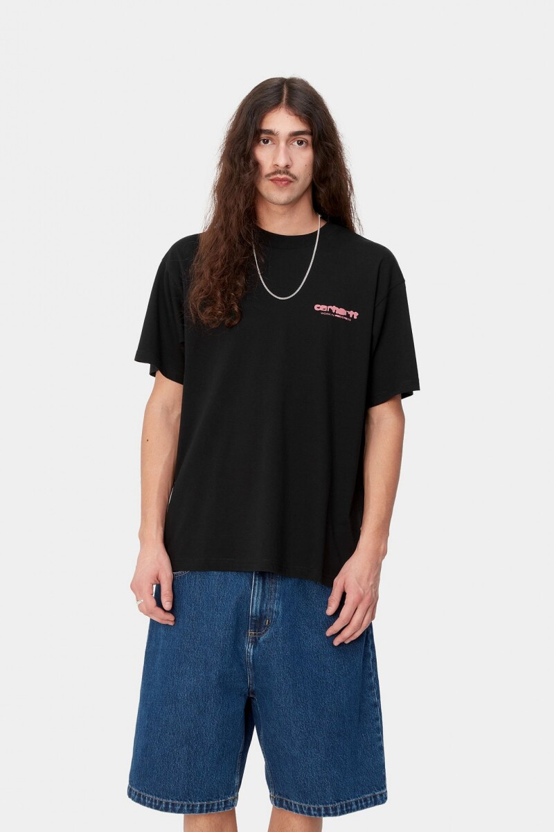 S/S Ink Bleed T-Shirt Negro