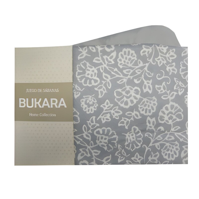 Juego De Sábanas Bukara Queen - Flor Gris Juego De Sábanas Bukara Queen - Flor Gris