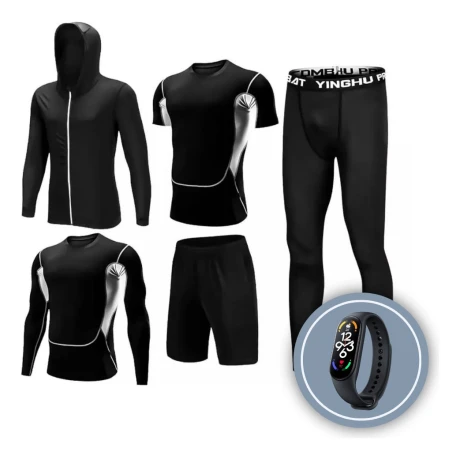 Conjunto Deportivo Hombre Sport 5 Piezas Gym Negro