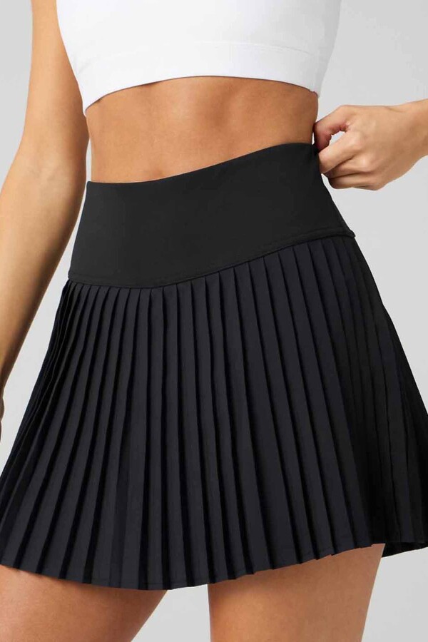 Falda Con Malla Hot Shot Pleated Skirt Classic Mini Mujer Black