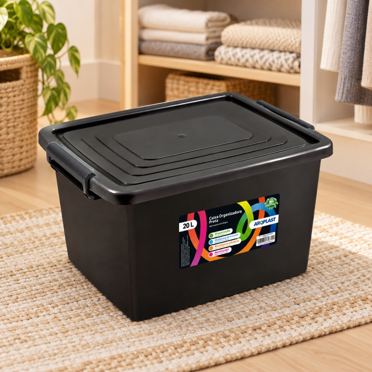 Caja organizadora 20lts - NEGRO 