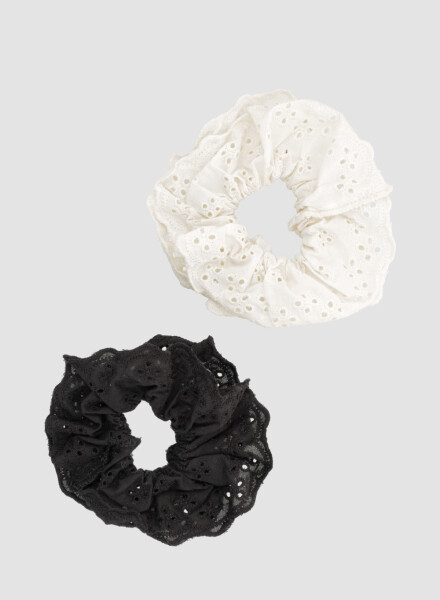 Scrunchie broderie Negro