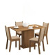 Juego De Comedor 4 Sillas Tapizadas Mesa De Living Rustico Beige