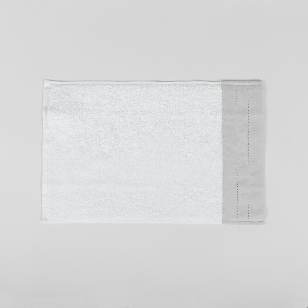 Toalla Finezza Lino Blanco con Beige Social
