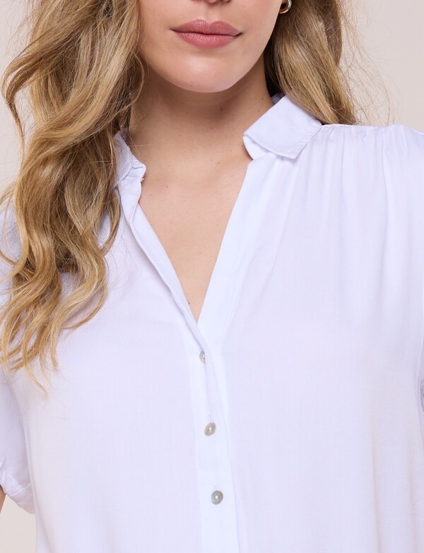 Camisa Alforzas En Ruedo BLANCO