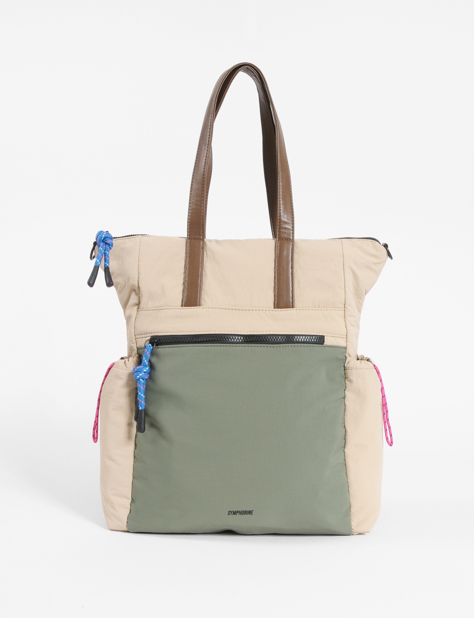 Mochila shopper de tela beige Symphorine