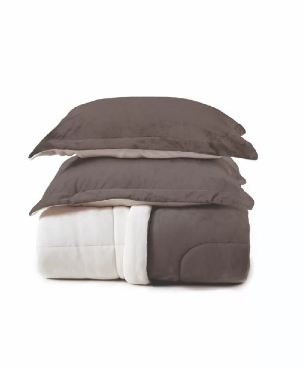 Acolchado Terciopelo y KARSTEN c/porta Almohada KING - Suri Gris Oscuro 