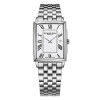 Reloj Raymond Weil Toccata rectangular con brazalete de acero y esfera blanca Reloj Raymond Weil Toccata rectangular con brazalete de acero y esfera blanca