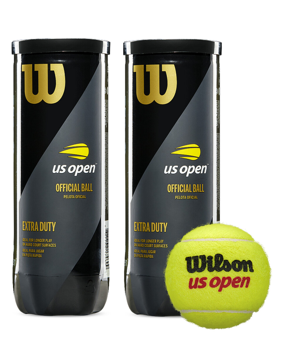 Pack 2 tubos x 3 pelotas de tenis Wilson Us Open Extra Duty 