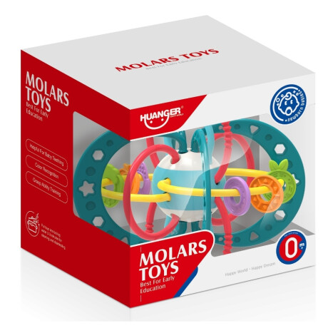 Sonajero Mordillo Sensorial 3D Huanger He0104 Libre De Bpa MULTICOLOR