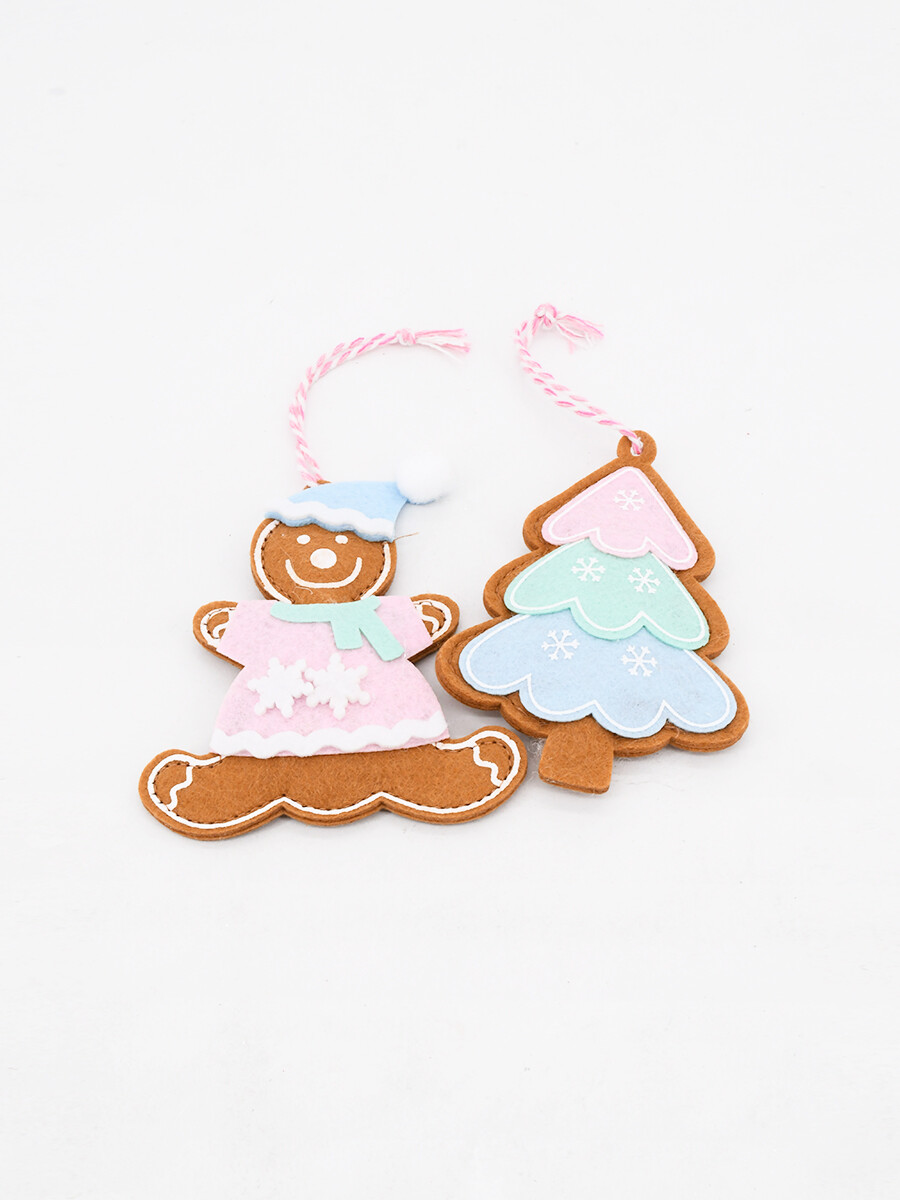 ADORNO COLGANTE FIELTRO SET 2PCS - PASTEL 