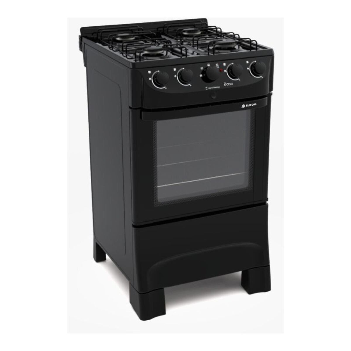 COCINA COMBINADA 4 HORNALLAS ELDOM BONN NEGRA 