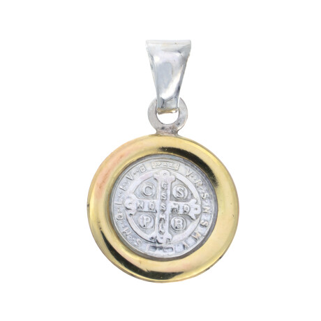Medalla de plata 925 y double en oro 18 ktes, SAN BENITO. Medalla de plata 925 y double en oro 18 ktes, SAN BENITO.