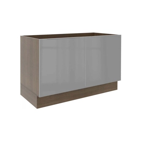 BAJO MESADA 120 CM MDP-Y-VIDRIO GRIS LUX