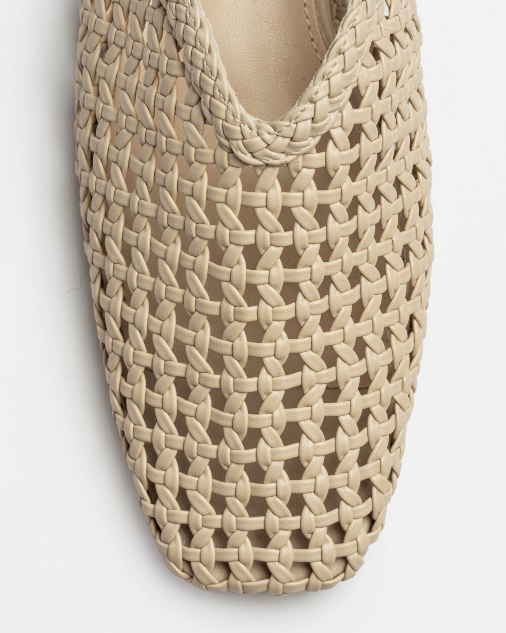 Mule Perla en efecto cuero liso Natural