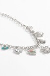 Collar cadena múltiples dijes plateado