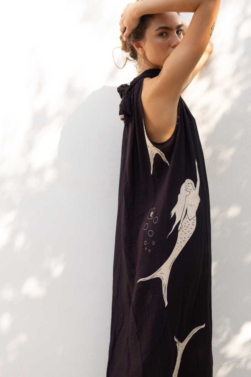 MICHU HALTER DRESS Negro