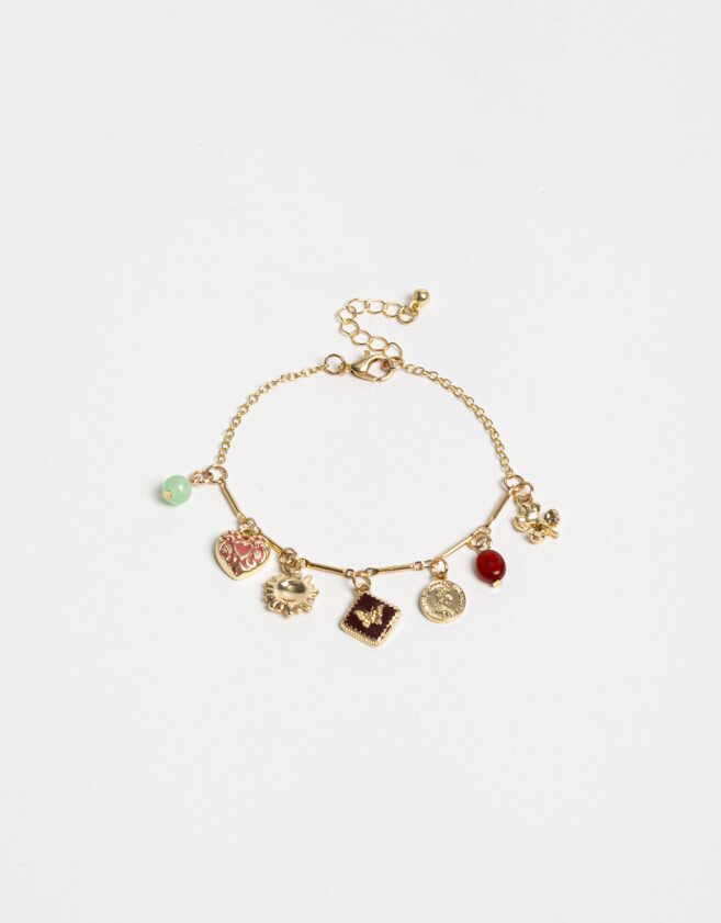 Pulseras Flexibles Esmaltado Pulsera Flexible Multi Dijes - Dorado