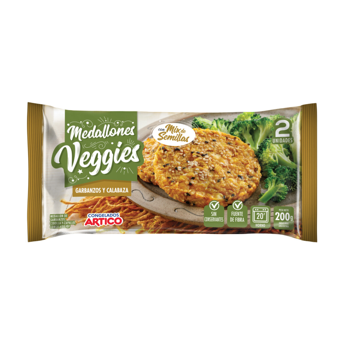 Medallon De Garbanzos, Cebolla Y Zapallo - 200 Grs 