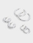 Aros Argollas Set Chunky Edition Set De Argollas Chunky Edition - Plateado