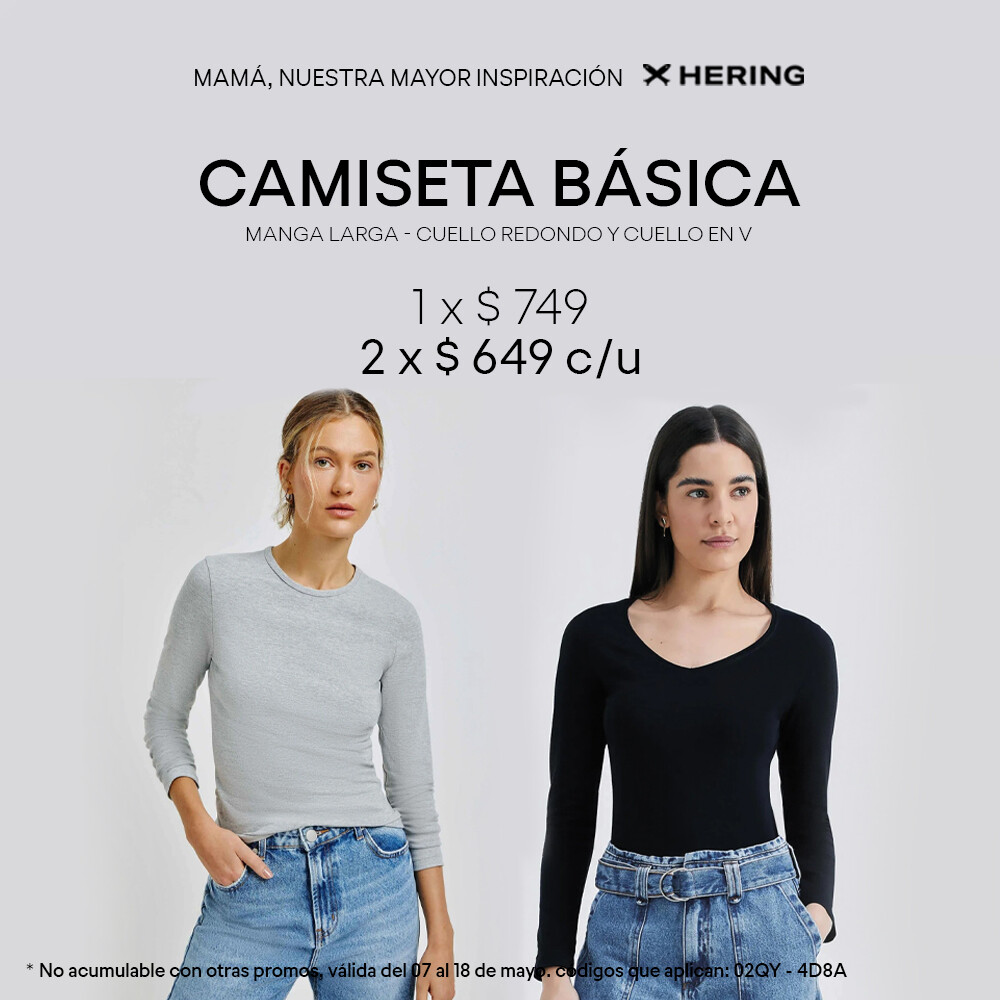 PROMO CAMISETAS 2 X $649 C/U