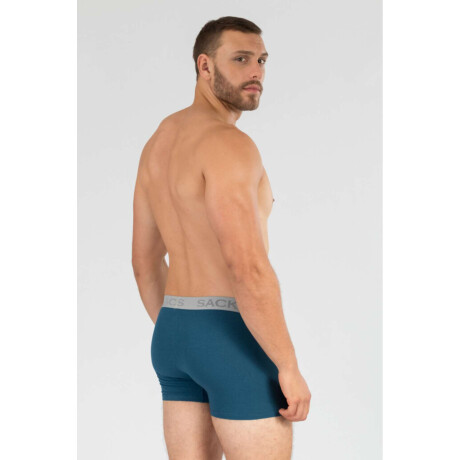 Boxer corto de algodón elastano Azul piedra