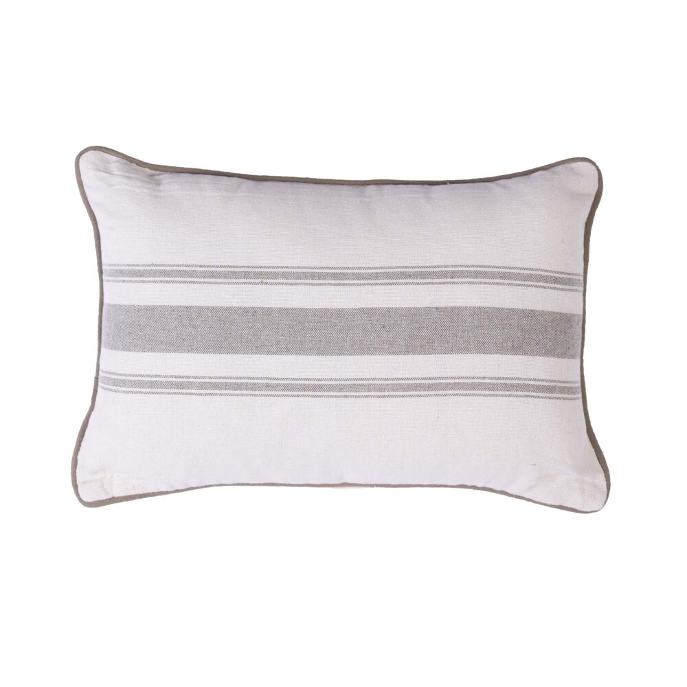 FUNDA ALMOHADÓN ALGODON NATURAL-BEIGE PINSTRIPE 30*45 CRUDO/VERDE