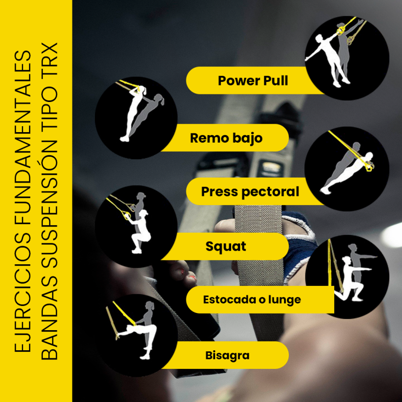Bandas Suspension Athletic Tipo Trx/Set Amarillo