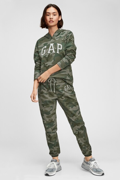 Pantalon Deportivo Logo Gap Mujer Green Camo