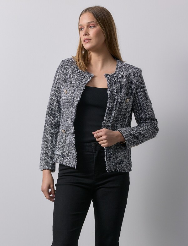 Chaqueta Tweed NEGRO