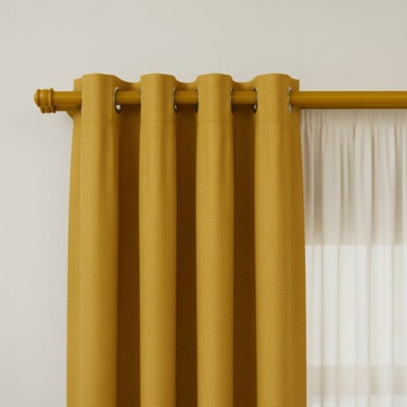 Barrote cortina doble de metal 1,5 m + 2 Soportes MARRON CLARO