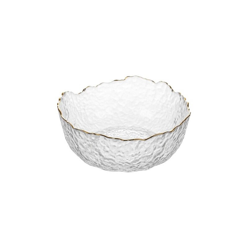 BOWL VIDRIO BORDE DORADO 12.5X6CM Unica