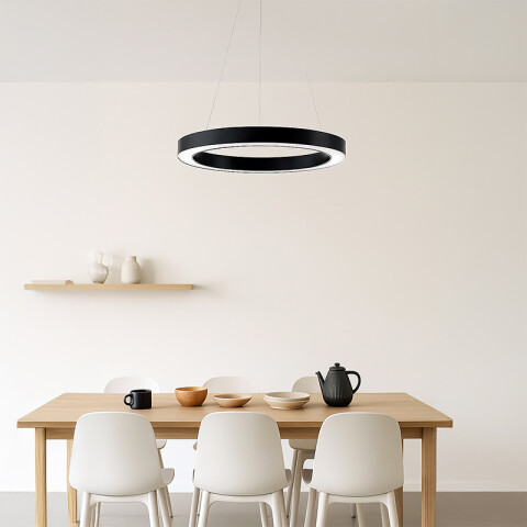 Colgante led negro 36W cálida 3600lm ø60 ZU0460