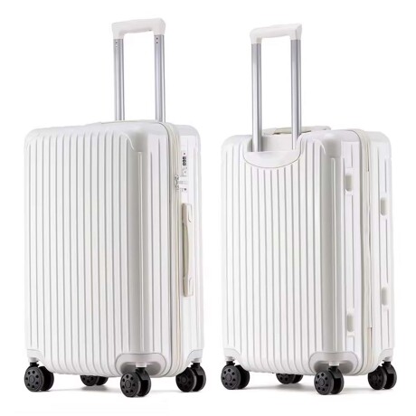 Valija Grande Rígida 4 Ruedas Giratorias c/Candado Integrado Blanco