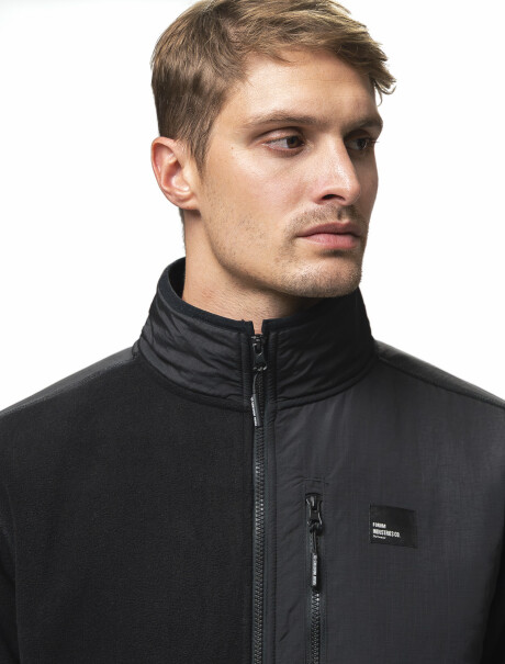 Campera Polar Combinada New26 Negro/Negro