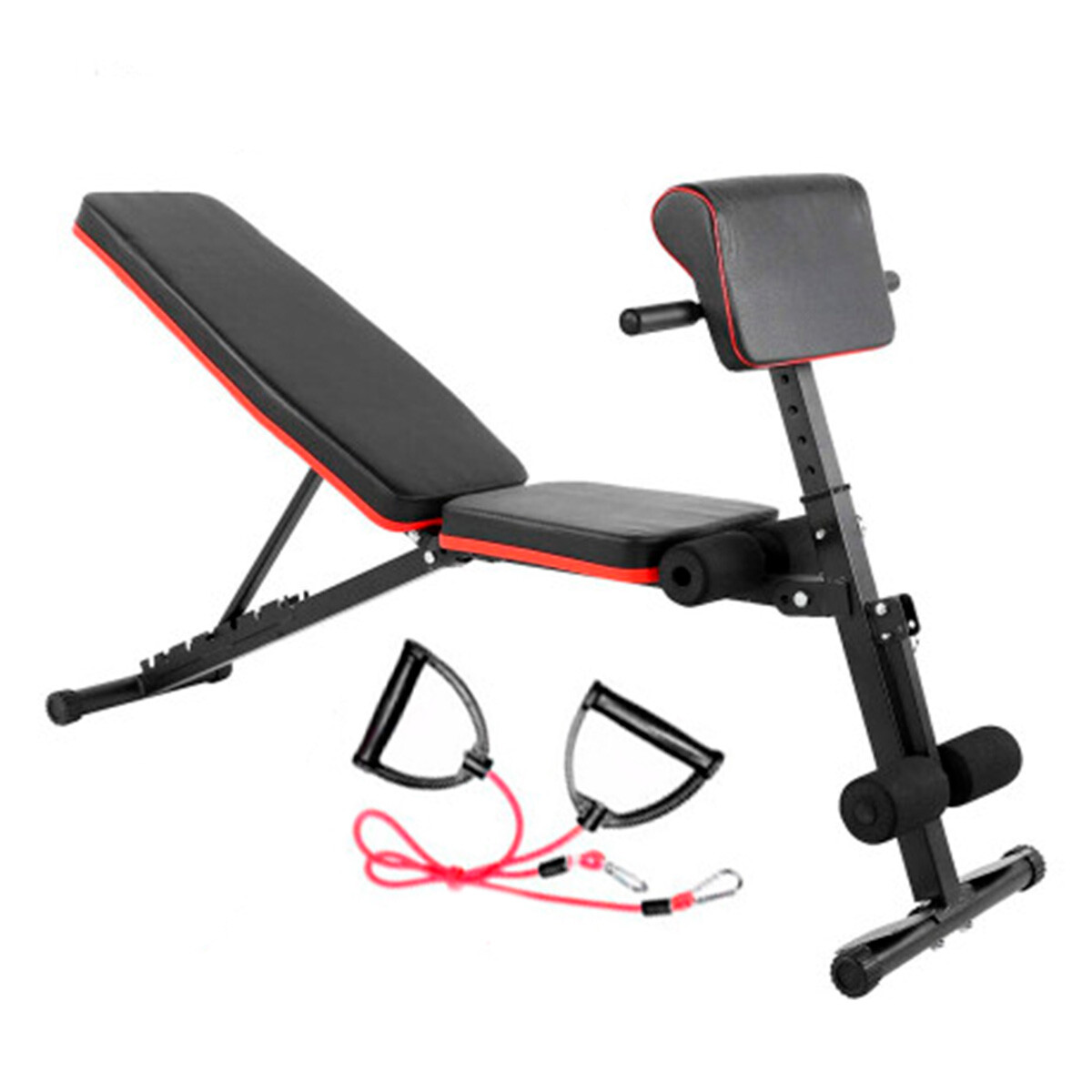 Banco de ejercicios con soporte para pesas 