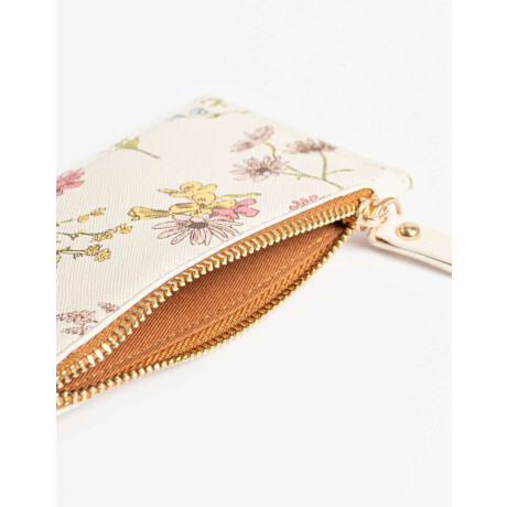 Tarjetero Con Cierre Estampado Flores