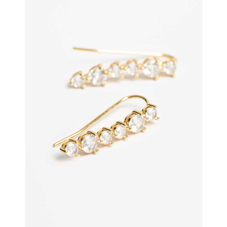 Aros Colgantes Cubic Zirconia Dorado