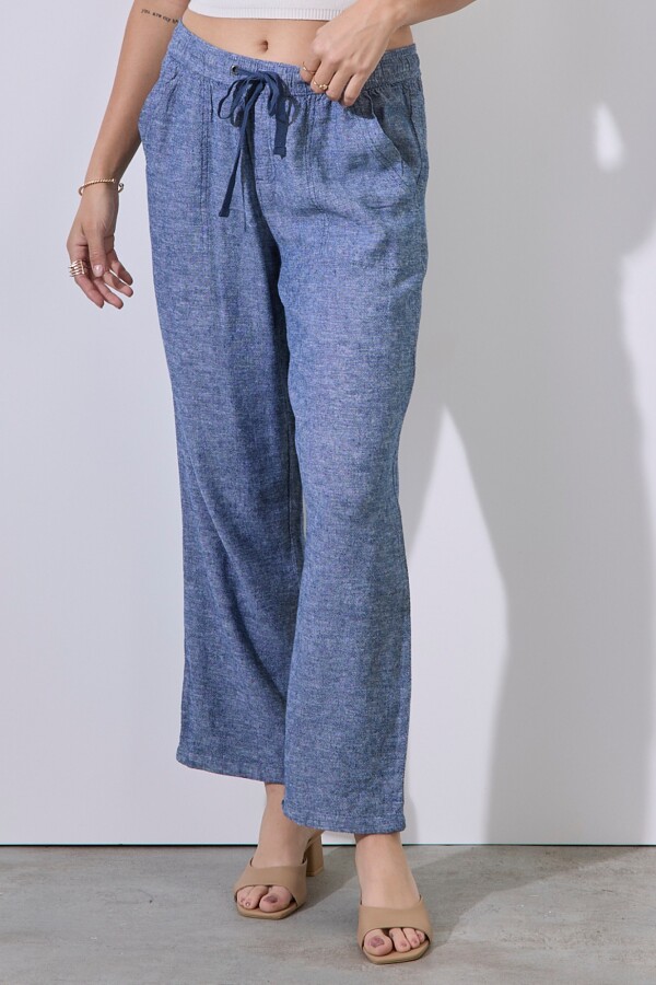 Pantalon Lino AZUL