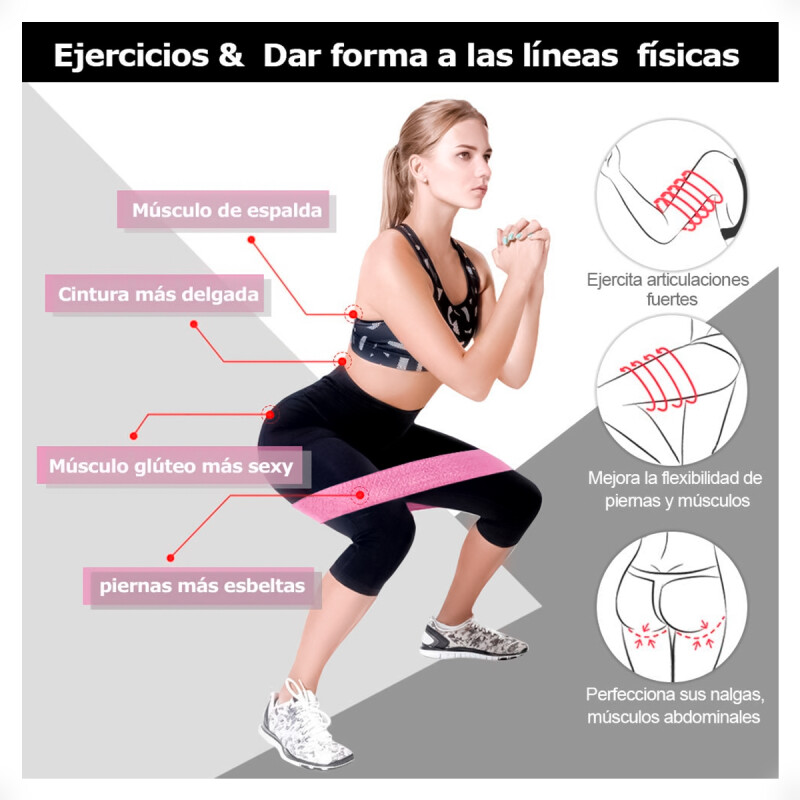 Bandas ElÃ¡sticas de Resistencia Fitness de Costura Reforzada Set de 3 Unidades Bandas ElÃ¡sticas de Resistencia Fitness de Costura Reforzada Set de 3 Unidades