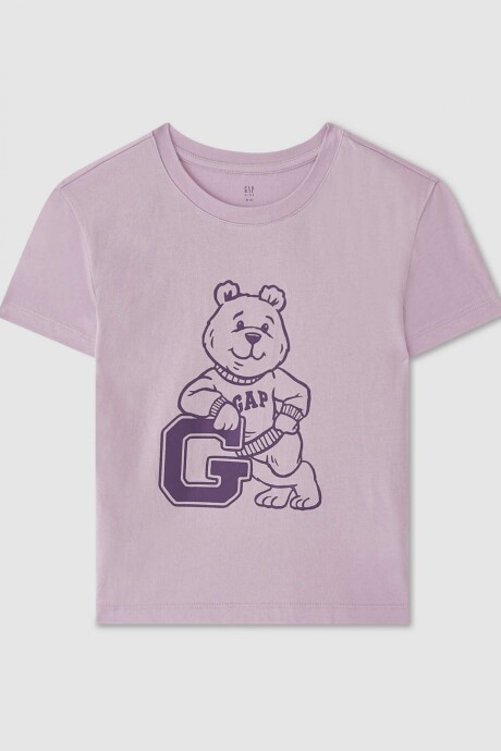 Remera Logo Gap Manga Corta Niña Lavender Mist 16-3307T