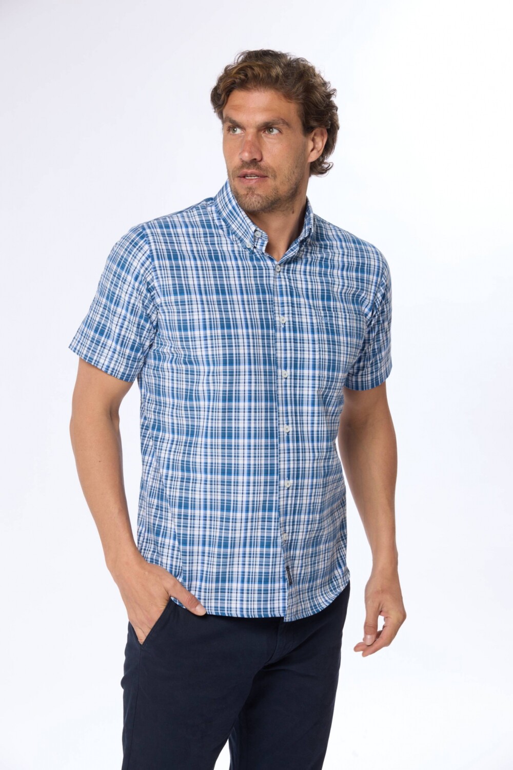 CAMISA SPORT A CUADROS Azul