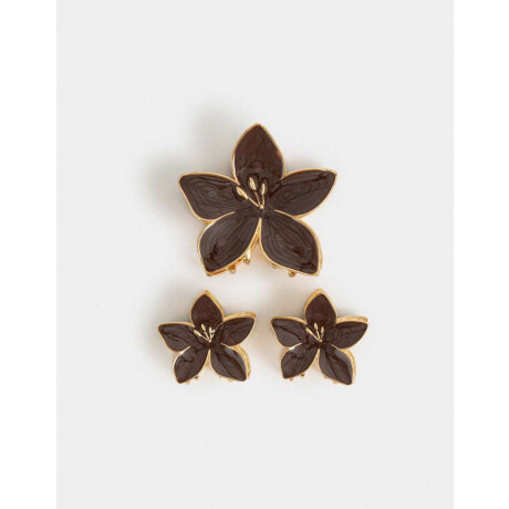 Set De Broches Combinacion Bicolor